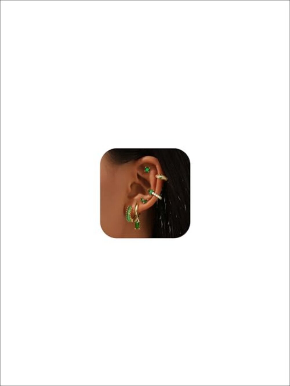 14K Gold Plated Hoop Stud Earring Set Hypoallergenic